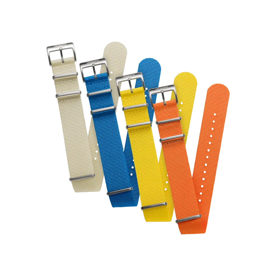 Unimatic Summer NATO horlogeband set 22mm 4 kleuren nylon