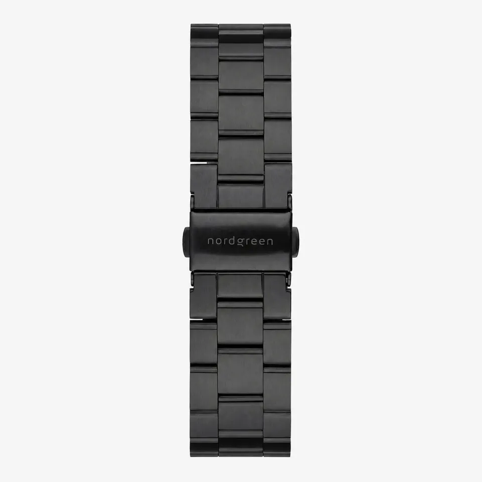 Nordgreen 3-Link horlogebandje 40/42mm zwart staal