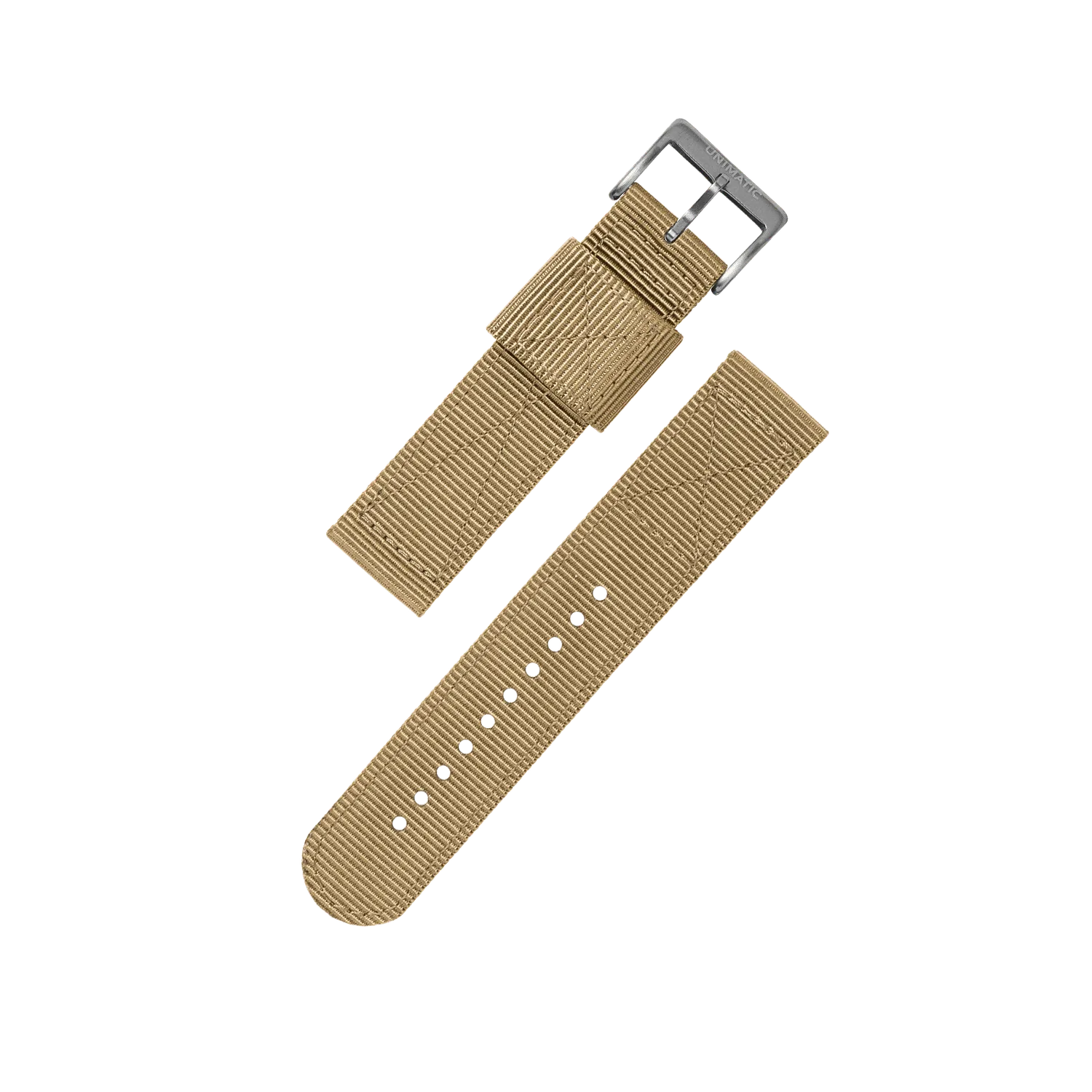 Unimatic nylon horlogebandje zwart 22mm two-piece