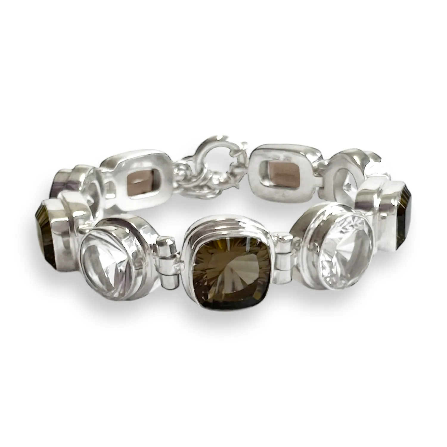 Juwelier Ripassa zilveren armband bergkristal rookkwarts