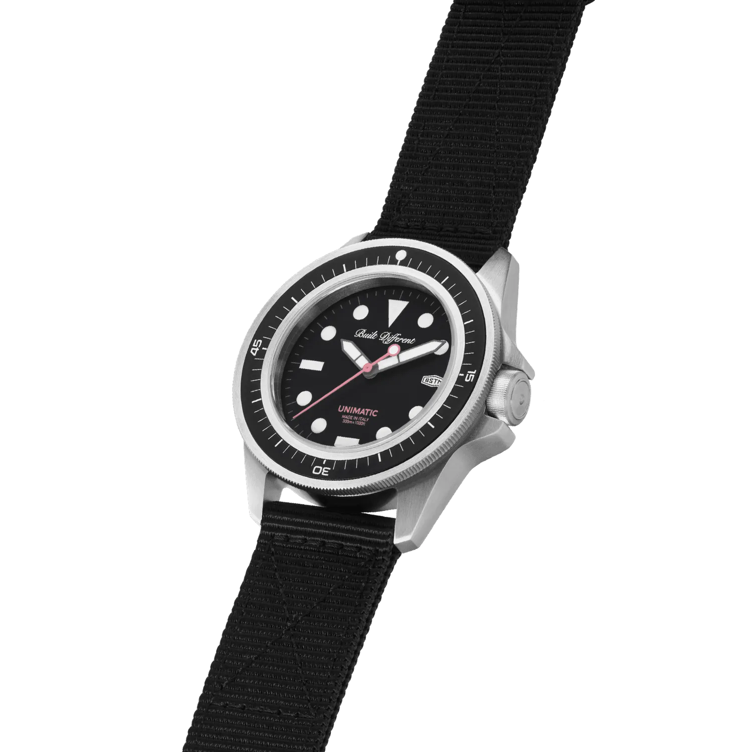 Unimatic Modello Uno UT1-BSTN duikhorloge zwart quartz 300m