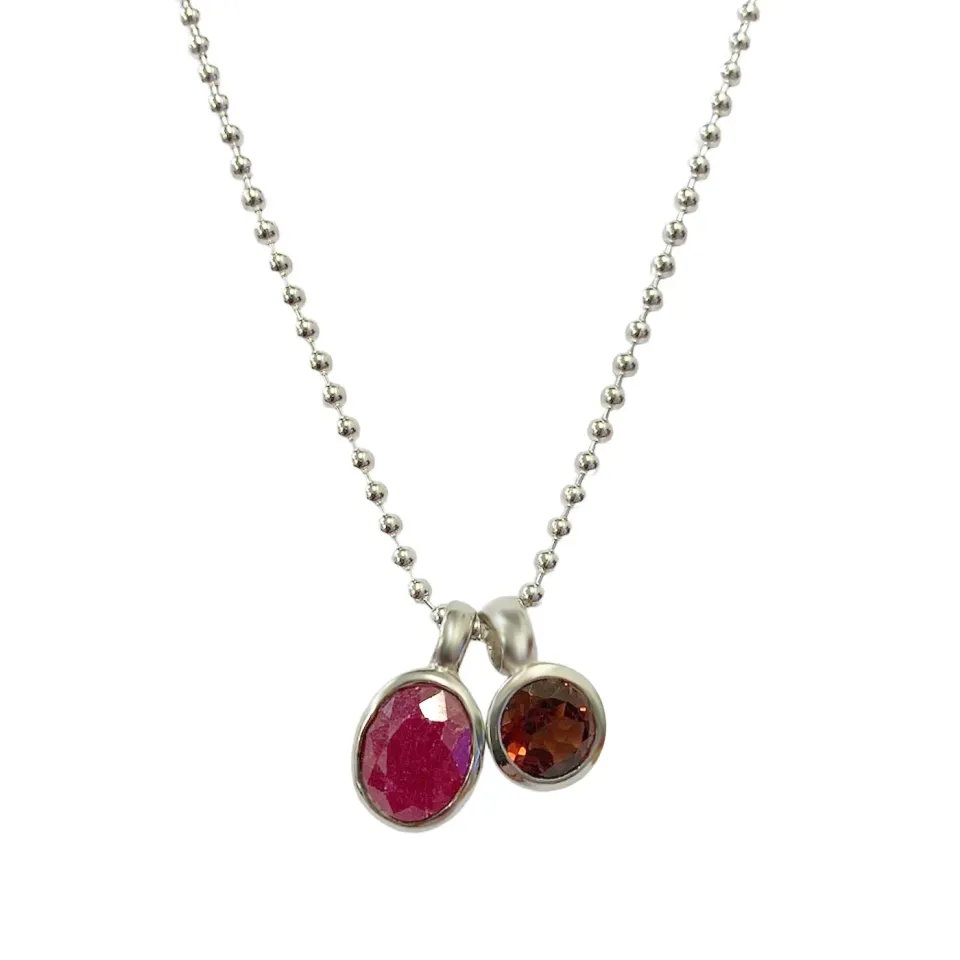 Juwelier Ripassa collier zilver edelstenen 45 cm