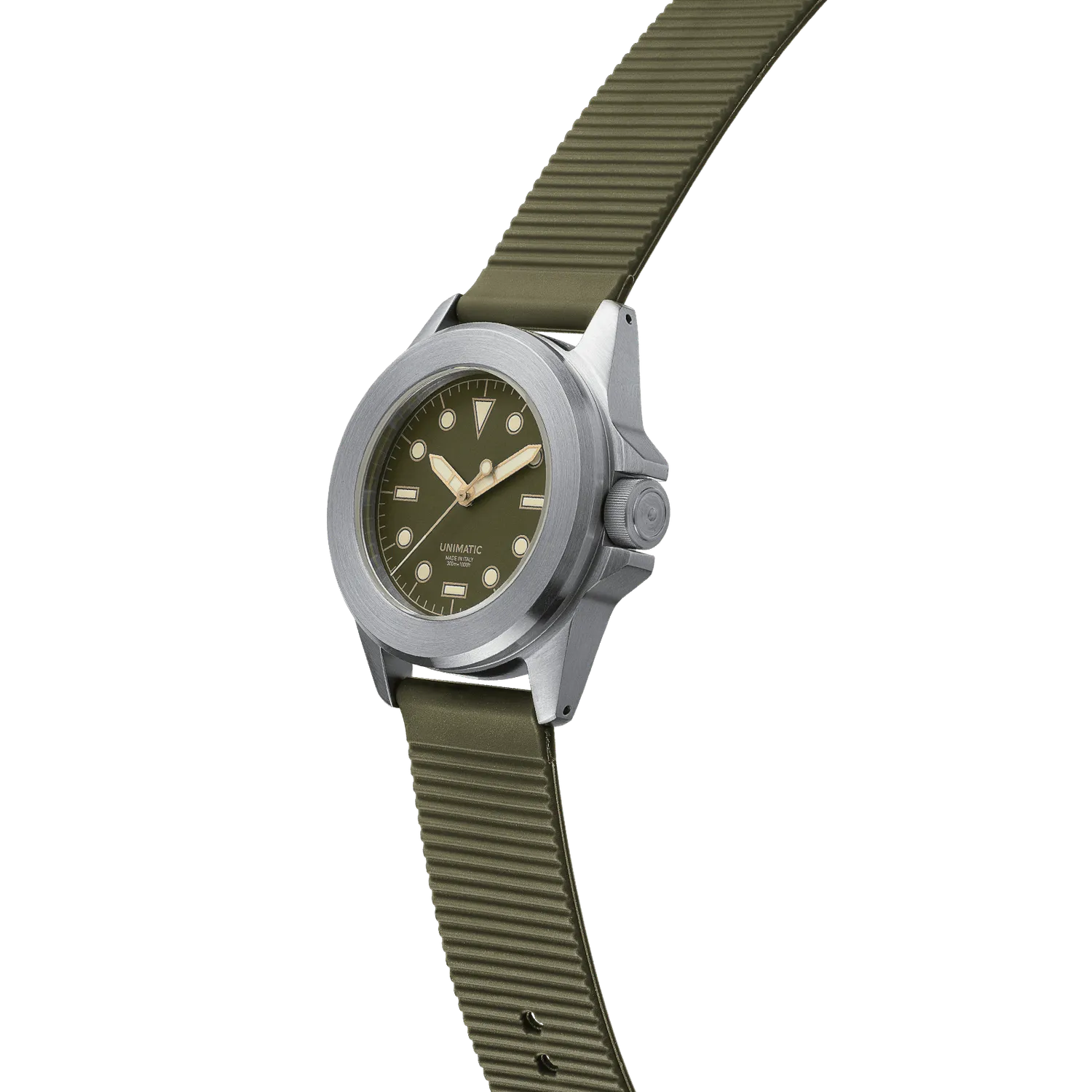Unimatic Modello Quattro U4S-8O horloge olijf 300m