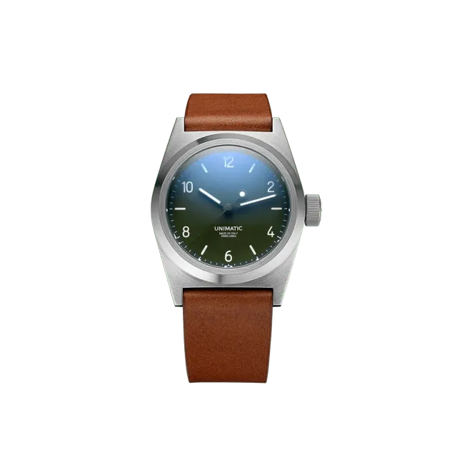 Unimatic Modello Due U2-AG horloge bruin leer 300m