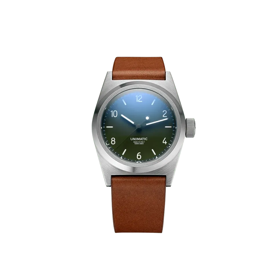 Unimatic Modello Due U2-AG horloge bruin leer 300m