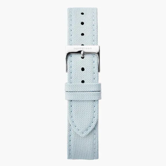Nordgreen Cordura horlogeband lichtblauw 28mm nylon