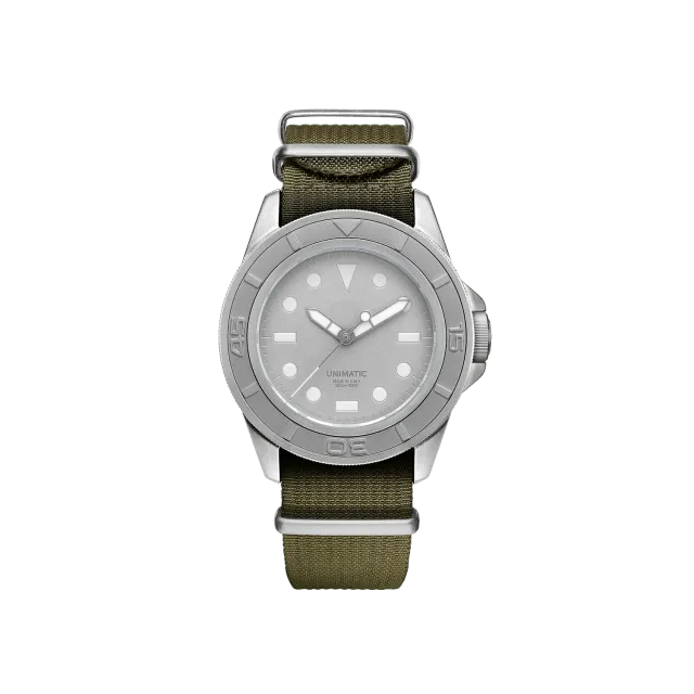Unimatic Modello Uno U1-AEG duikhorloge 41,5mm olijf NATO