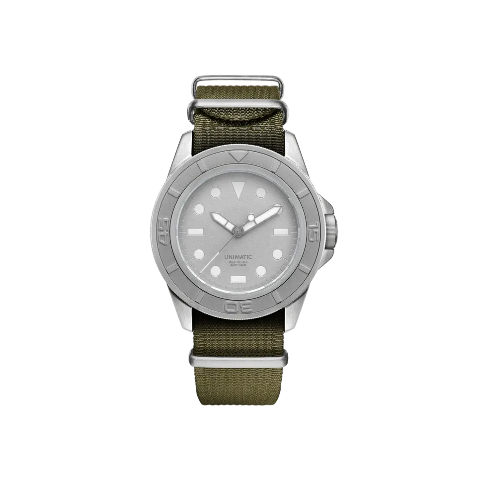 Unimatic Modello Uno U1-AEG duikhorloge 41,5mm olijf NATO