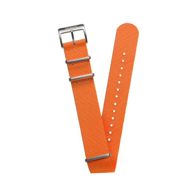 Unimatic Nato nylon horlogeband zwart 22mm