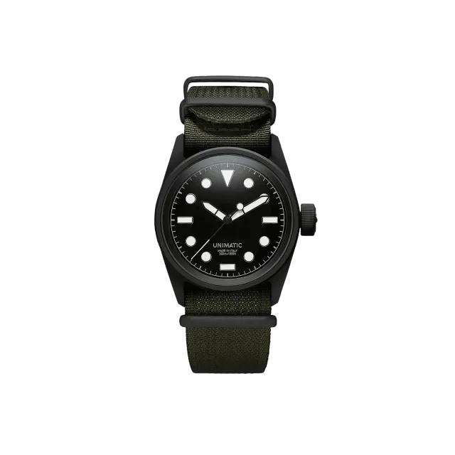 Unimatic Modello Cinque U5S-BLN horloge zwart 36mm
