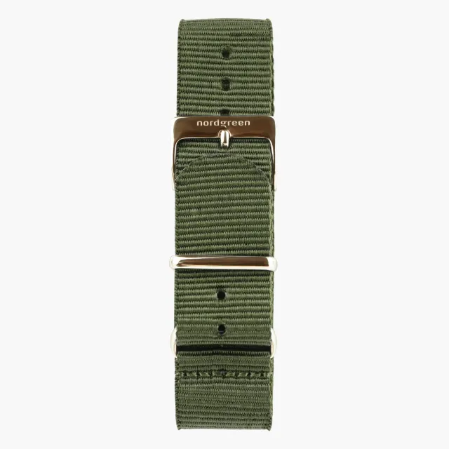 Nordgreen Nylon horlogeband groen roségoud 36mm nylon
