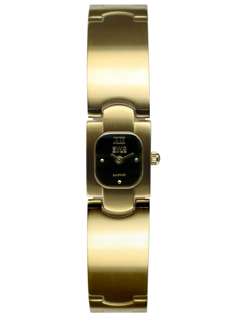 BWC-Swiss 20154.51.05 dameshorloge goud zwart saffier