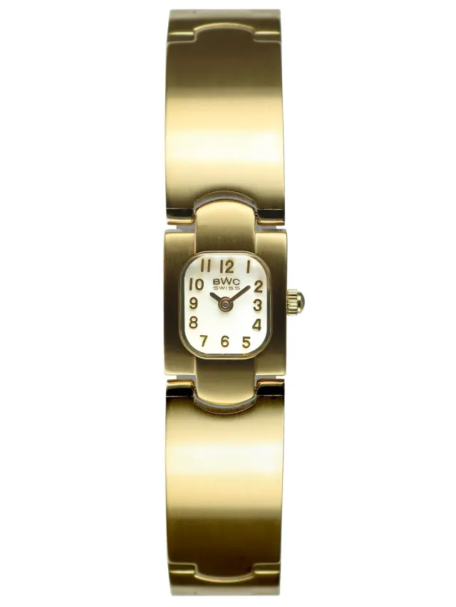 BWC-Swiss 20154.51.04 dameshorloge goud 20 mm saffier
