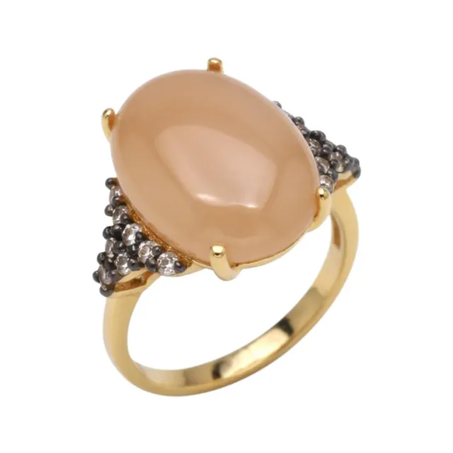 Juwelier Ripassa ring rozenkwarts geelgoud diamant