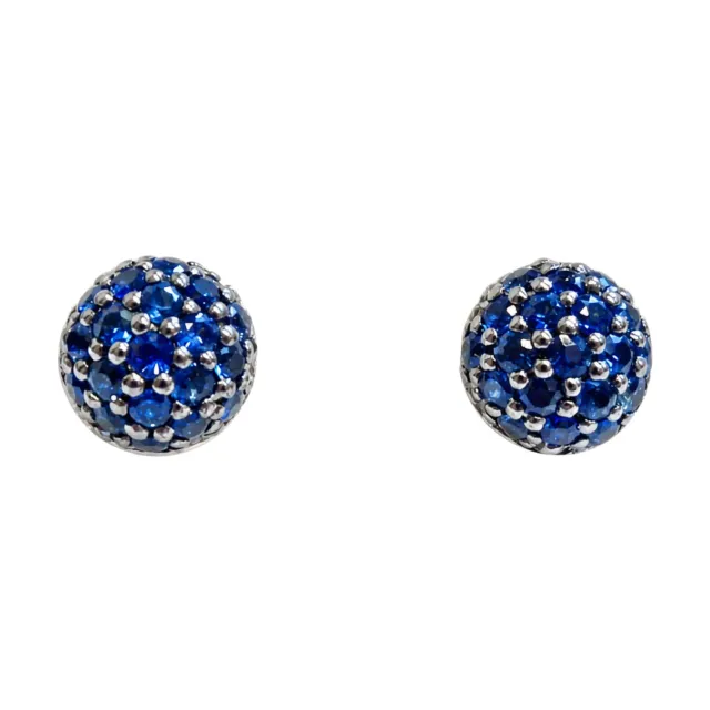 Juwelier Ripassa witgouden oorstekers blauwe saffier