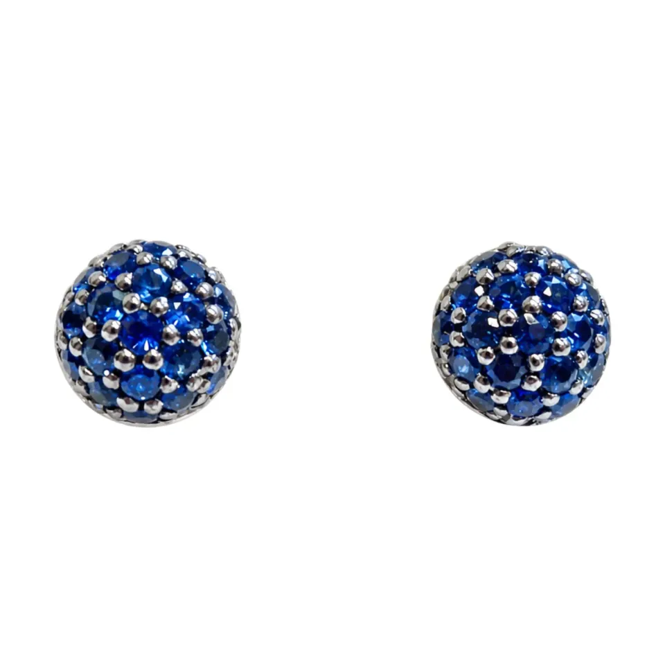 Juwelier Ripassa witgouden oorstekers blauwe saffier
