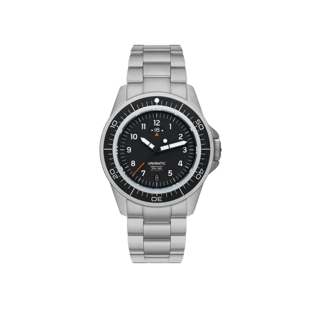 Unimatic Modello Uno UT1-GMT horloge zwart GMT quartz