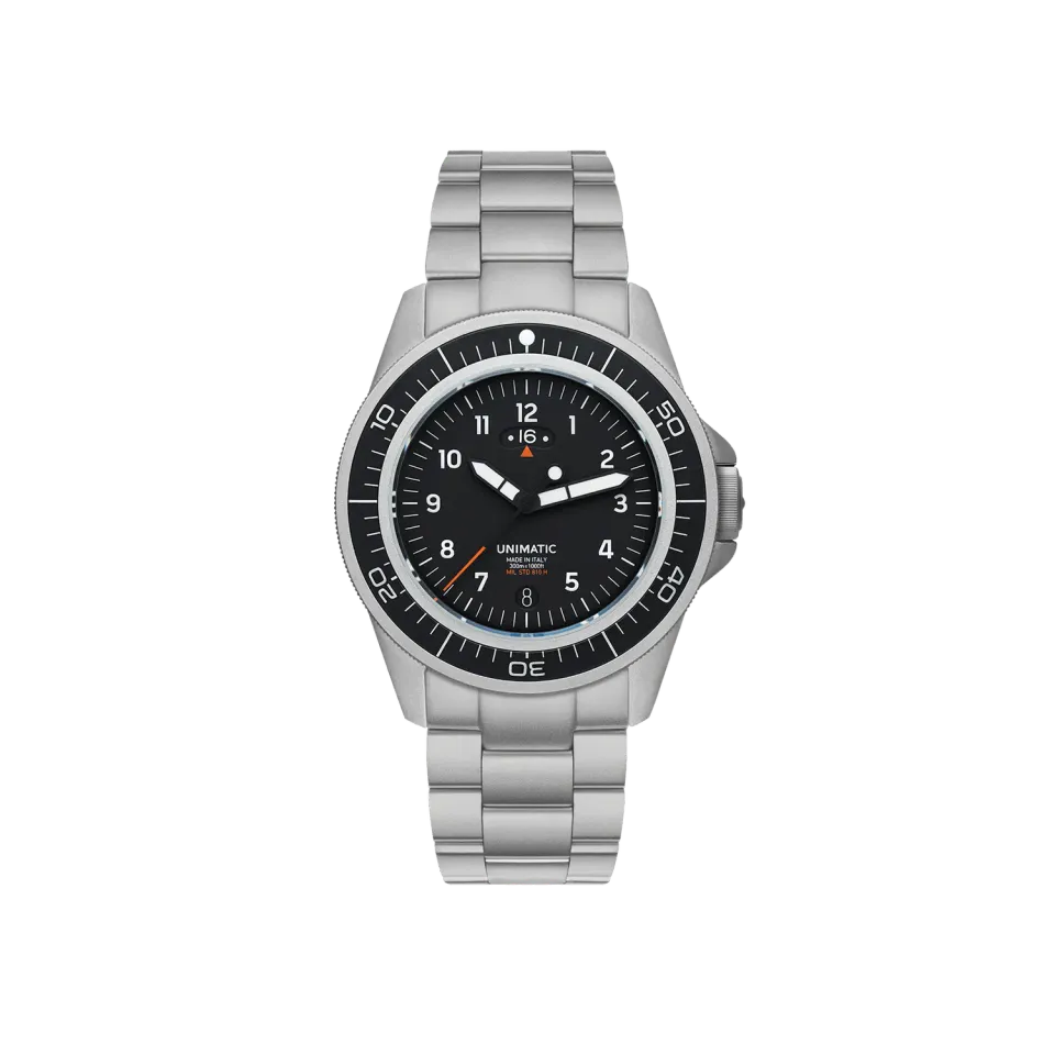 Unimatic Modello Uno UT1-GMT horloge zwart GMT quartz