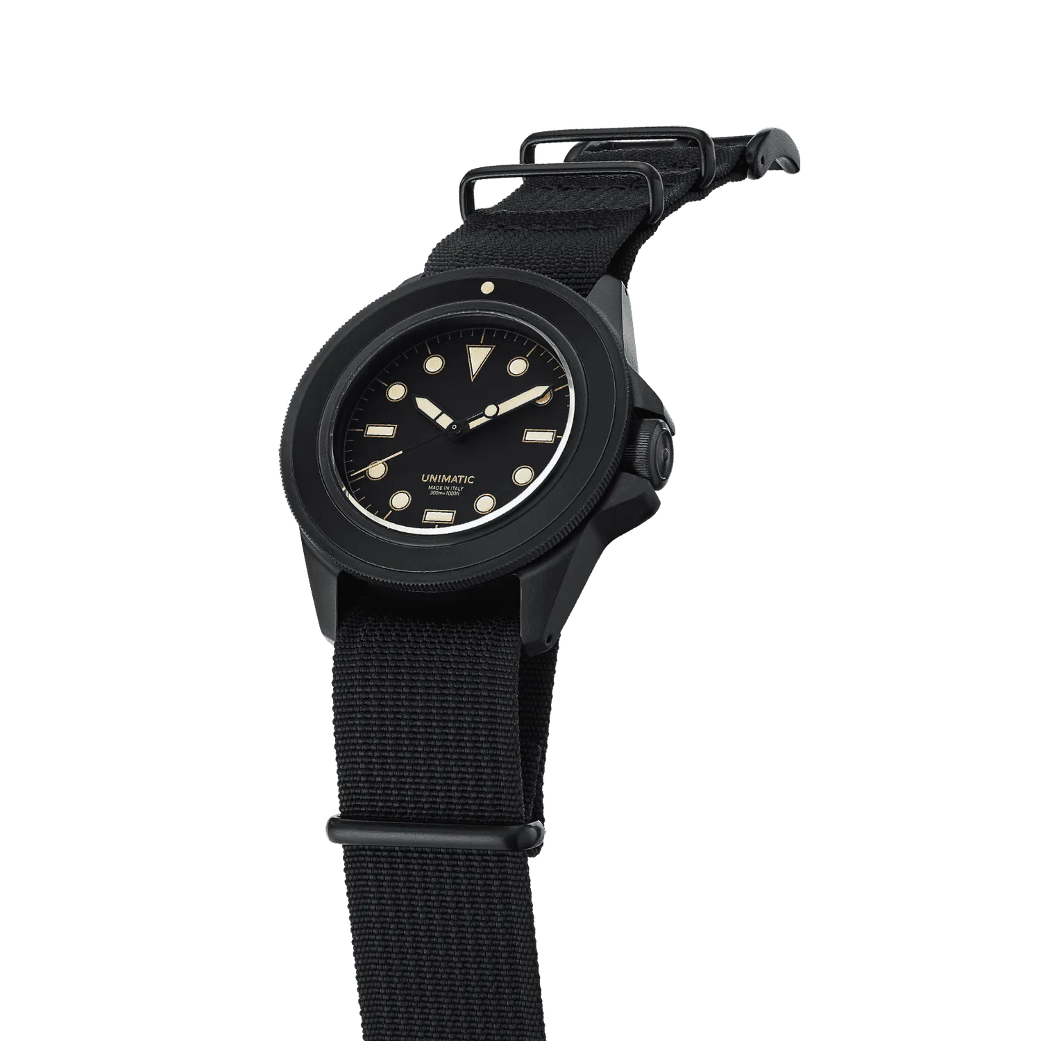 Unimatic Modello Uno U1S-8BB horloge zwart DLC 300M
