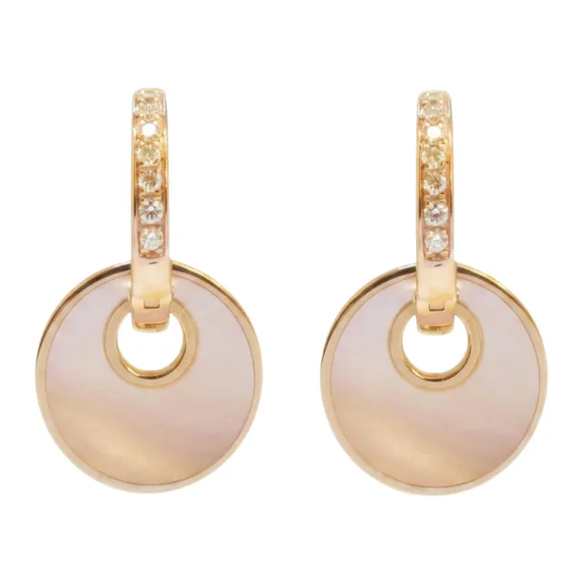 Juwelier Ripassa rosé gouden oorhangers diamant parelmoer