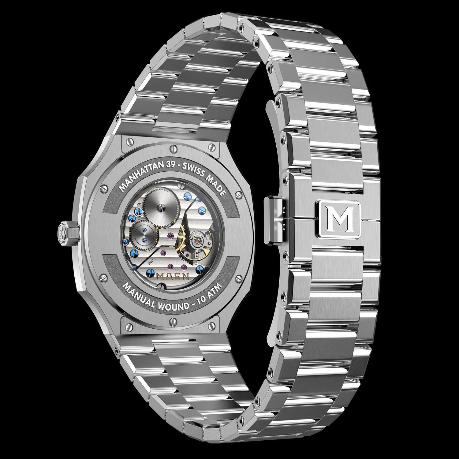 Maen Manhattan 39 M4.1.1 horloge ultra thin staal