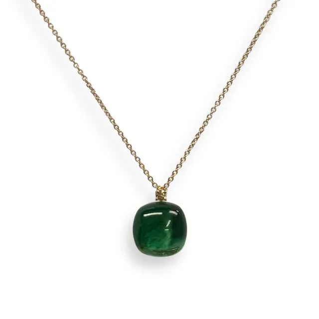 Juwelier Ripassa rosé gouden collier groene hanger