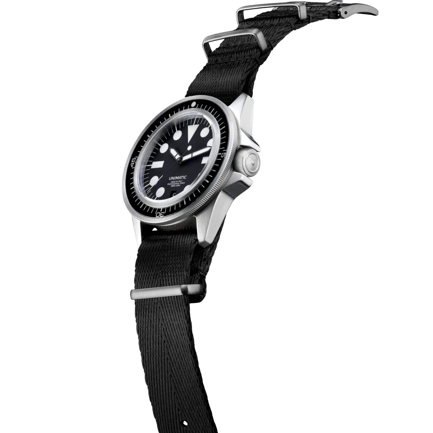 Unimatic Modello Uno U1-E duikhorloge zwart 300m