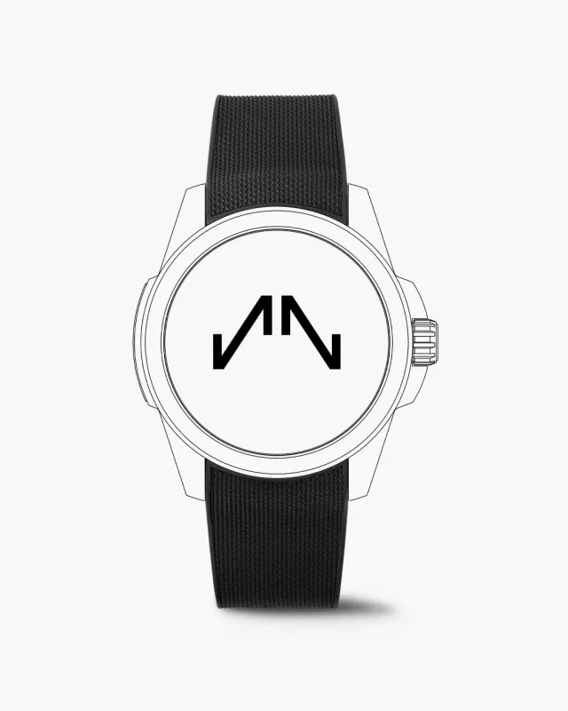 Norqain Independence 20 42mm horlogeband zwart rubber