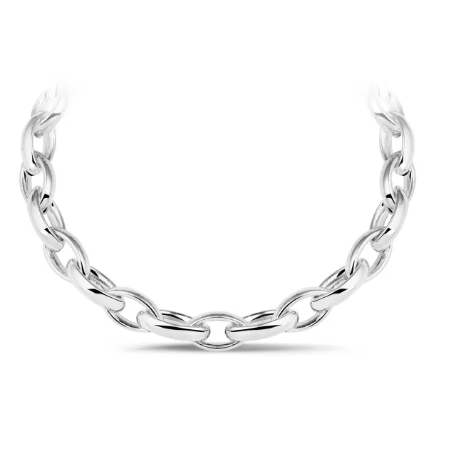 Juwelier Ripassa zilveren collier grove schakels