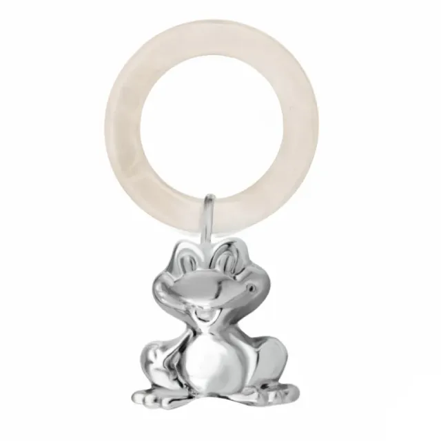 Juwelier Ripassa zilveren rammelaar kikker