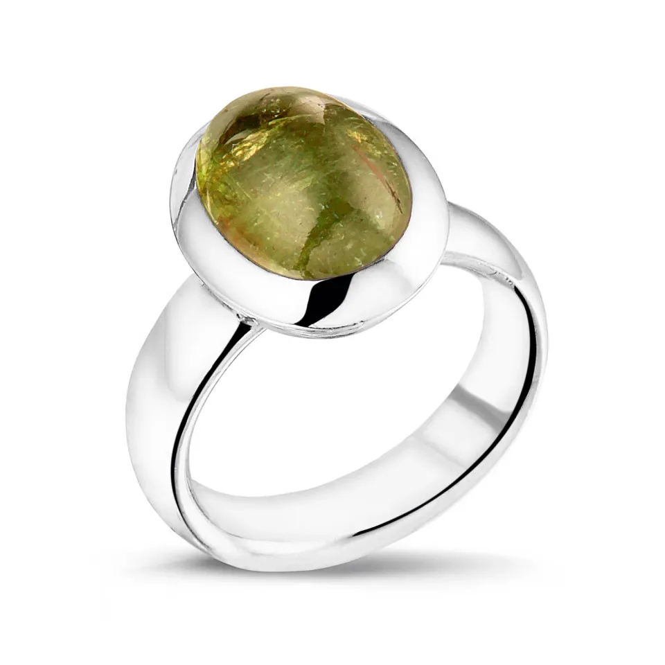 Juwelier Ripassa zilveren ring groene tourmalijn
