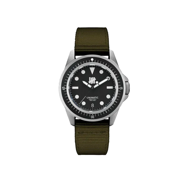 Unimatic Modello Uno U1-U horloge zwart Undefeated 300m