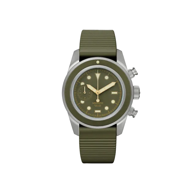 Unimatic Modello Tre U3-8O horloge olijf 300m