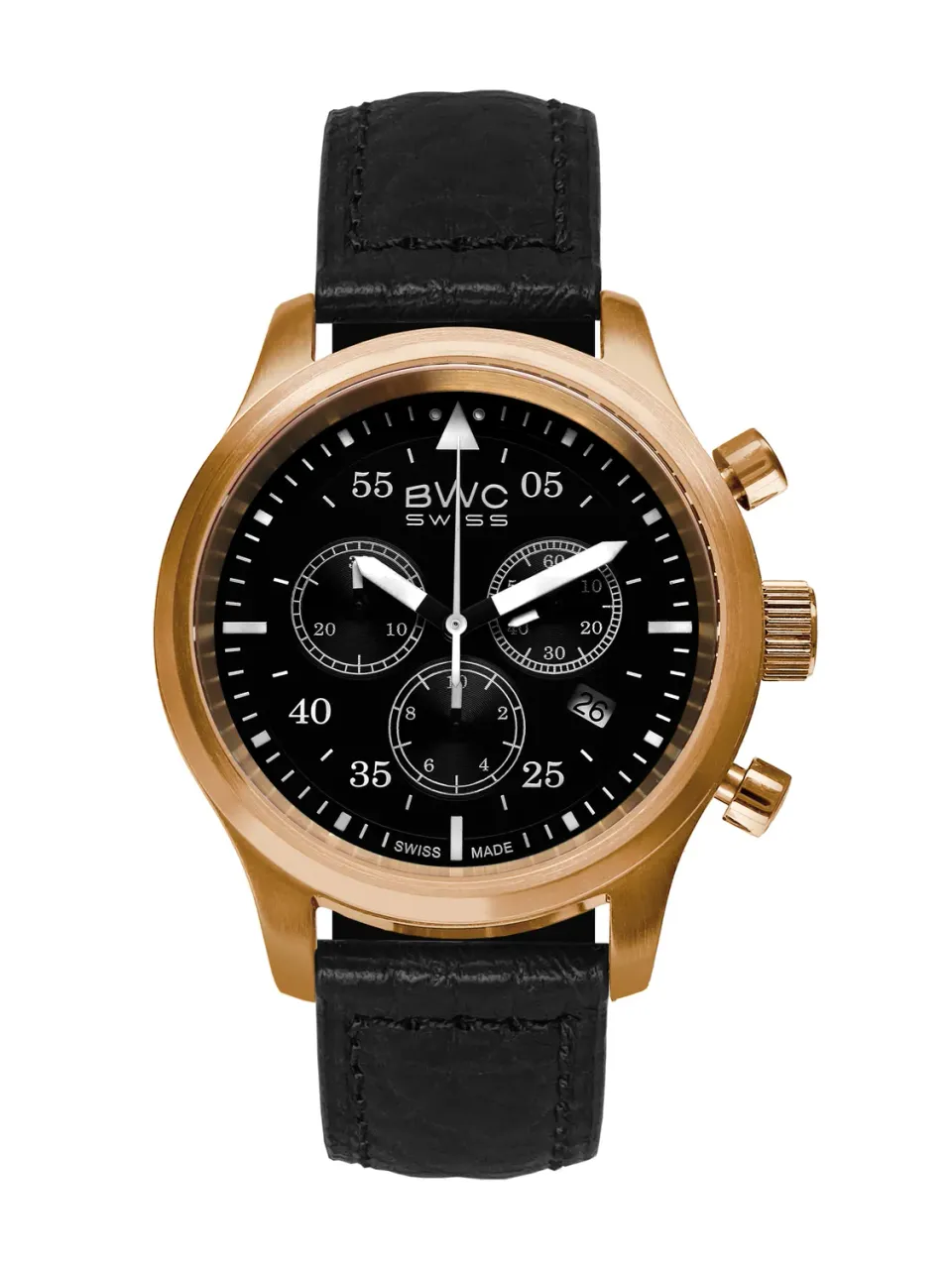 BWC-Swiss 20017.50.39 chronograaf quartz zwart 41,5 mm