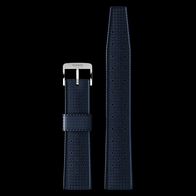 Maen Navy FKM rubber horlogebandje 20mm blauw