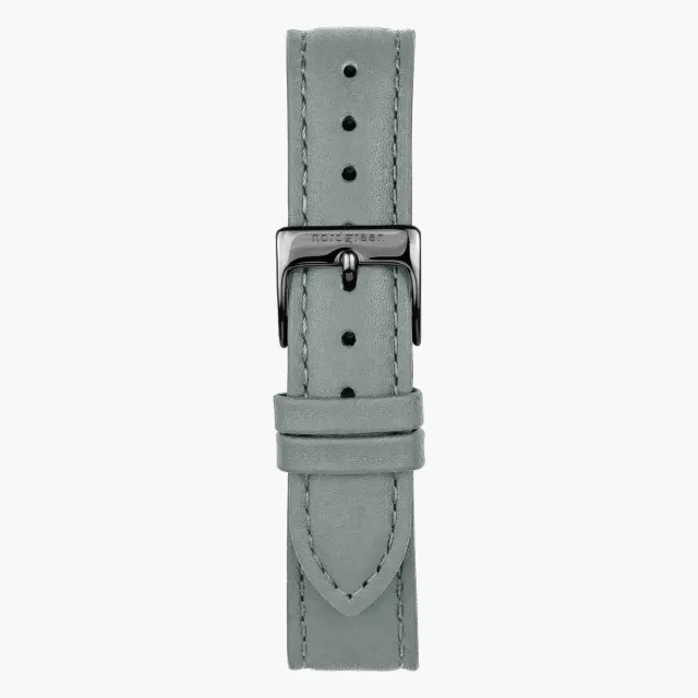 Nordgreen Grey Leather Gun Metal horlogebandje 36mm leer
