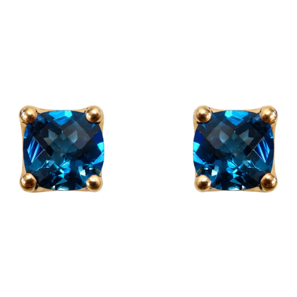Juwelier Ripassa rosé gouden oorstekers London blue topaas