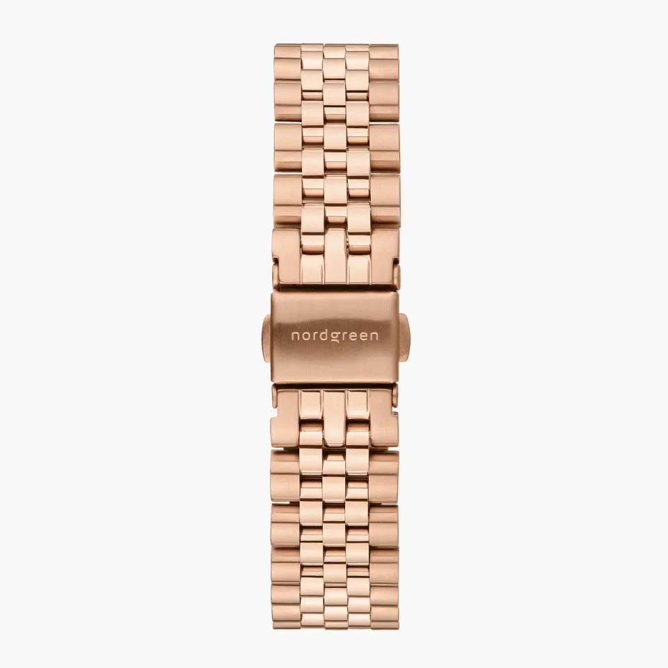 Nordgreen 5-Link roségoud horlogebandje 36mm staal