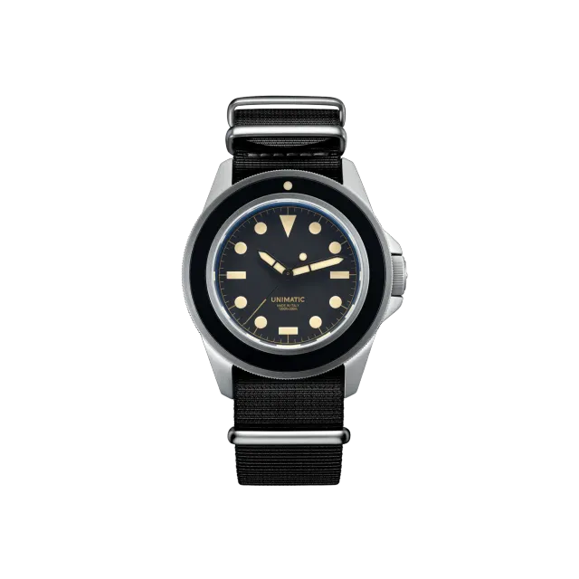 Unimatic Modello Uno U1-B horloge zwart 300m