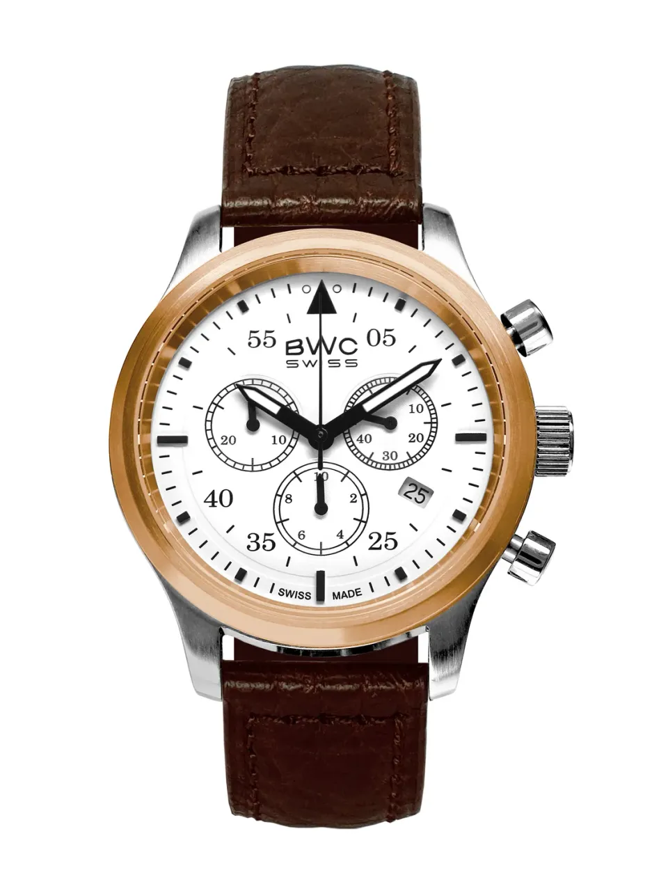 BWC-Swiss 20017.52.50 chronograaf bicolor 41,5 mm saffier