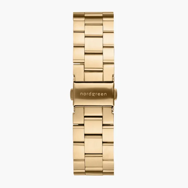 Nordgreen 3-Link goud horlogebandje 36mm staal