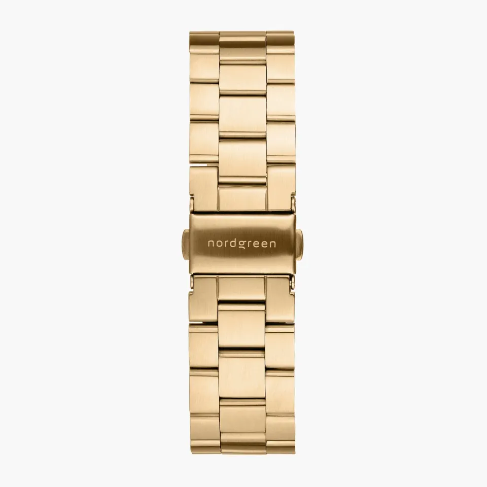 Nordgreen 3-Link goud horlogebandje 36mm staal
