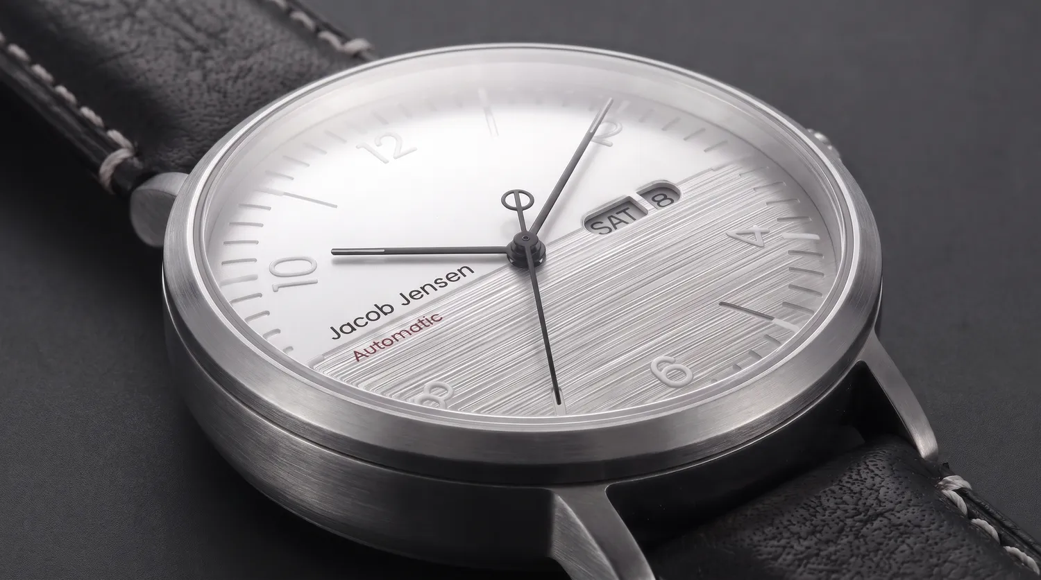 Jacob Jensen Aekvator 2007 horloge zilver zwart leer
