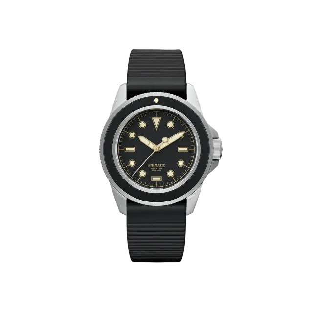 Unimatic Modello Uno U1S-8B duikhorloge zwart slim automaat