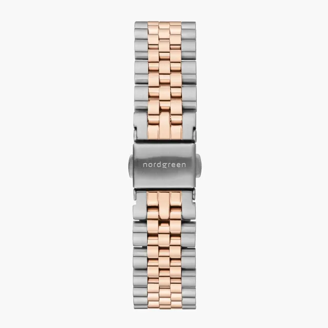 Nordgreen 5-Link horlogeband zilver roségoud 32mm staal