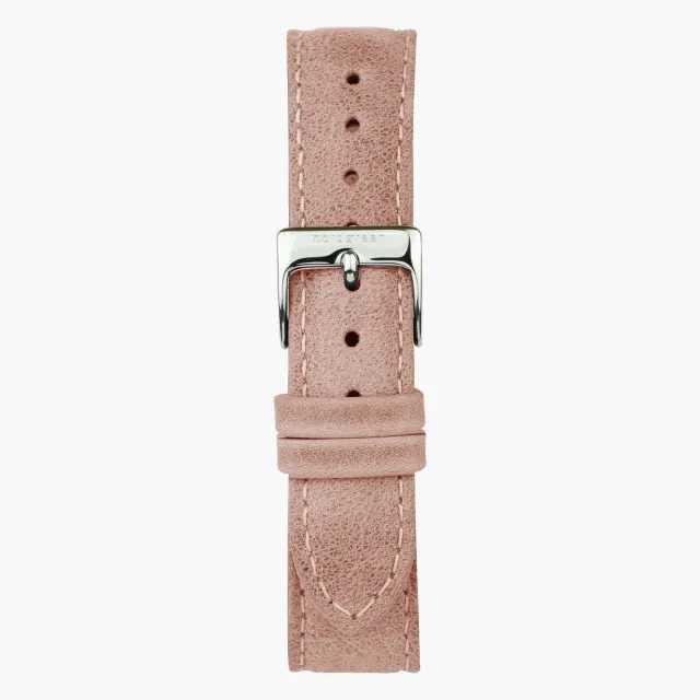 Nordgreen Roze Leer Horlogebandje 36mm Zilver