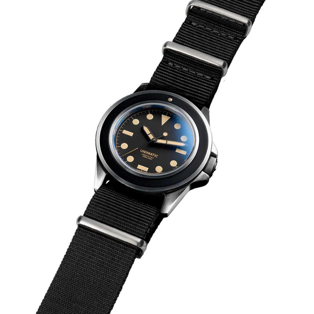Unimatic Modello Uno U1-B horloge zwart 300m