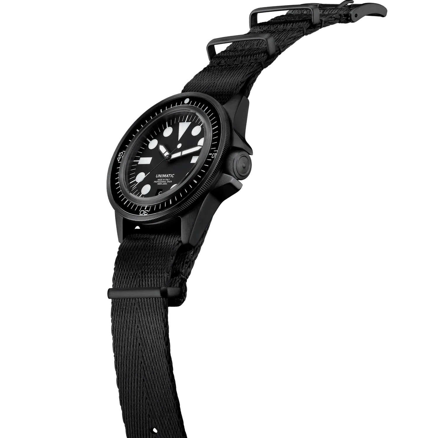 Unimatic Modello Uno U1-EN duikhorloge zwart DLC automaat