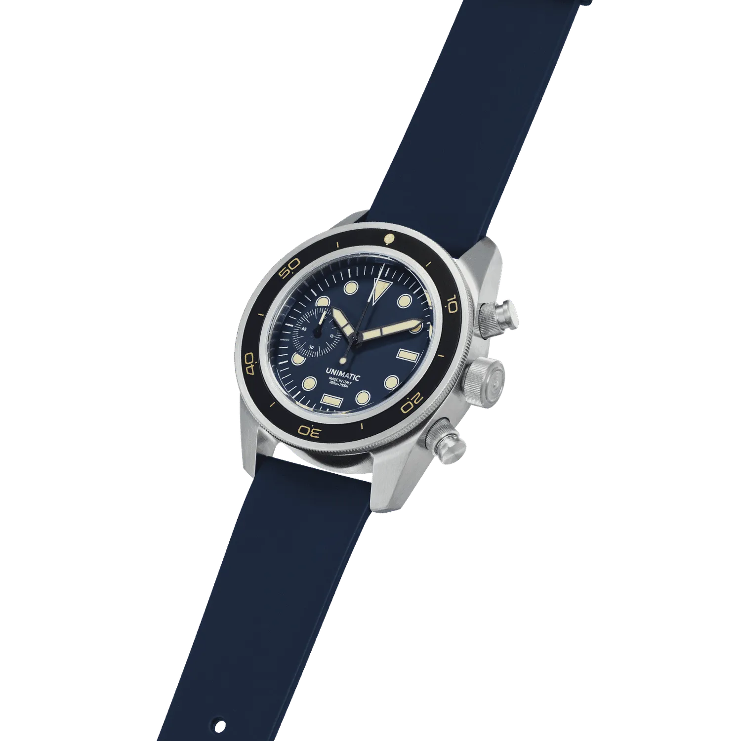 Unimatic Modello Tre U3-DHN chrono blauw 300m