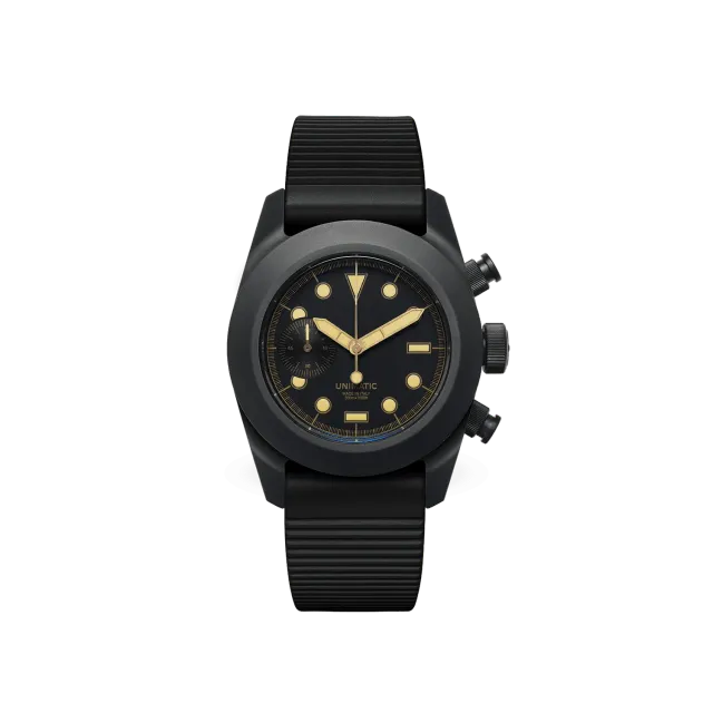 Unimatic Modello Tre U3FB-ROPS chronograaf zwart goud 300m
